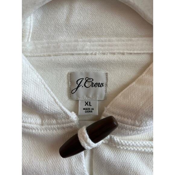 J CREW Cream Heavy Cotton Wood Toggle Closure Hoodie - Picture 5 of 8